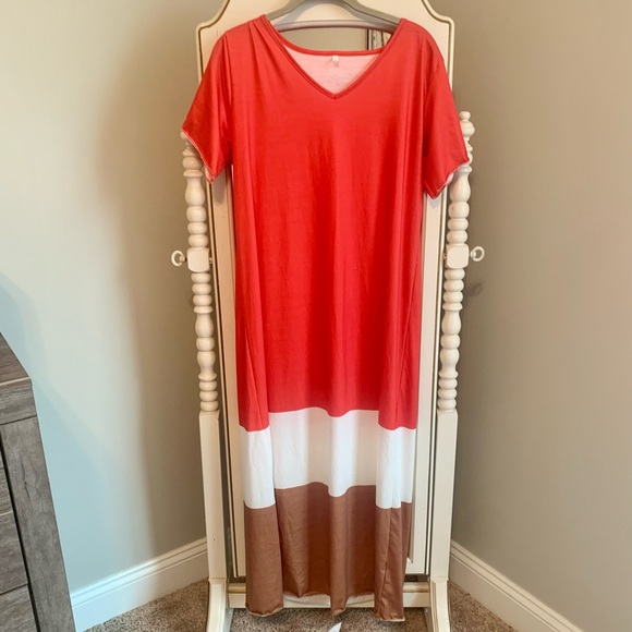 NWT Colorblock Maxi Dress Sz LG - Picture 6 of 8